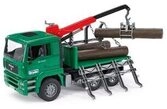 BRUDER 02769 MAN TGA Holztransport-LKW mit Ladekran und 3 Baumst&auml;mmen