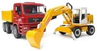 BRUDER 02751 MAN TGA Kipp-LKW und Liebherr Schaufelbagger