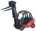 BRUDER 02511 Linde Gabelstapler H30D mit Anh&auml;ngerkupplung und 2 Paletten