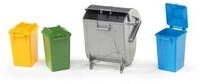 BRUDER 02607 Zubeh&ouml;r: M&uuml;lltonnen-Set (3 kleine, 1 gro&szlig;e Tonne)