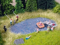 NOCH 60850 G 0 H0 H0e H0m TT N Z See-Folie blau mit Wellenstruktur, 41 x 26 cm