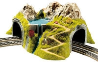 NOCH 05180 H0 Ecktunnel 2-gleisig, gebogen, 43 x 41 cm