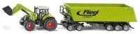 SIKU 1949 Claas mit Frontlader, Dolly und Fliegl Muldenkipper