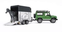 BRUDER 02592 Land Rover Defender Station Wagon mit Pferdeanh&auml;nger und 1 Pferd