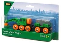 BRIO 63369800 Gr&uuml;ner Kranwagen mit Anh&auml;nger und Fracht