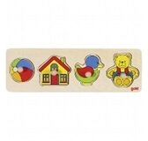 goki 57998 Steckpuzzle Spielzeug 30 x 10 cm, Holz, 4 Teile