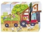GOKI 57839 W&uuml;rfelpuzzle Jahreszeiten auf dem Bauernhof