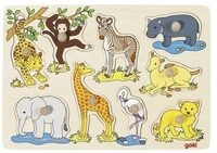 goki 57829 Steckpuzzle Afrikanische Tierkinder