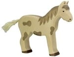 HOLZTIGER 80037 Pferd, stehend, gefleckt ca. 14 x 2,8 x 15,5 cm, Holz