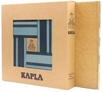 KAPLA BB 40 Holzbausteine hellblau/dunkelblau - Buch & Farben Set