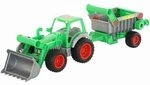 WADER 37756 Farmer Technic Traktor mit Frontschaufel und Kippanh&auml;nger