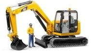 BRUDER 02466 Cat Minibagger mit Bauarbeiter