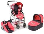 Bayer Chic 3in1 Kombi Puppenwagen EMOTION ALL IN, Dots Koralle