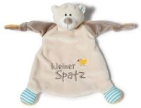 NICI 40041 Schmusetuch B&auml;r "kleiner Spatz" 25 x 25 cm