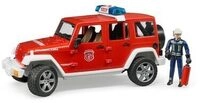 BRUDER 02528 Jeep Wrangler Unlimited Rubicon Feuerwehr- Einsatzfahrzeug mit Figur
