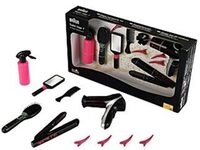 KLEIN 5873 Megafrisierset mit Braun Satin Hair 7 Haarb&uuml;rste, Haartrockner und