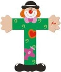 SEVI 81756 Holzbuchstabe T Clown 10 cm