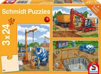 SCHMIDT SPIELE 56200 Auf der Baustelle, 3x24 Teile