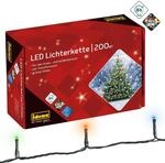 Idena Lichterkette 200 LED bunt 8h Timer 27,9m