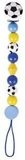 Heimess Schnullerkette Fu&szlig;ball, blau