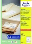 Avery Zweckform LR3475 Recycling Universal-Etiketten, A4 70 x 36 mm, 100 Bogen/2.400