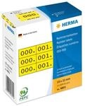 HERMA Nummernetiketten dreifach selbstklebend 10x22 mm gelb/schwarz