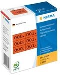 HERMA Nummernetiketten dreifach selbstklebend 10x22 mm rot/schwarz