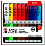 Marabu Acrylfarben 18er-Sortierung BASIC, 18 x 36 ml Tuben