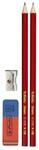 Herlitz Bleistift-Set 2er + Anspitzer + Radiergummi