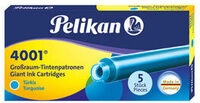 PELIKAN 310656 Pelikan Gro&szlig;raum-Tintenpatronen 4001&reg;, T&uuml;rkis, 5 St&uuml;ck