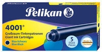 PELIKAN 310607 Pelikan Gro&szlig;raum-Tintenpatronen 4001&reg;, Blau-Schwarz, 5 St&uuml;ck