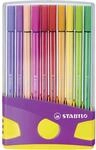 Premium-Filzstift - STABILO Pen 68 ColorParade in lila - 20er Tischset - mit 20