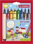 STABILO 368/8-01 Gefederter Dreikant-Filzstift - STABILO Trio Scribbi - 8er Pack -