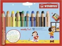 STABILO 880/10-2 Buntstift, Wasserfarbe & Wachsmalkreide - STABILO woody 3 in 1 -