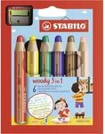 STABILO Buntstift, Wasserfarbe & Wachsmalkreide - STABILO woody 3 in 1 - 6er...