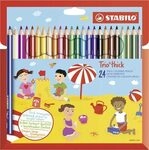 STABILO 203/24-01 Dreikant-Buntstift - STABILO Trio dick - 24er Pack - mit 24