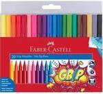 Faber-Castell Filzstift Grip Colour Marker 20er Kunststoffetui