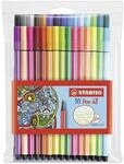 Premium-Filzstift - STABILO Pen 68 - 30er Pack - mit verschiedenen Farben inklusive 6