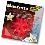 Folia Bascetta-Stern Bastelset, Transparentpapier 115g/m&sup2;, rot 20 x 20cm
