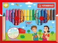 STABILO 168/18-4 Filzstift mit Kappenring - STABILO Cappi - 18er Pack - mit 18