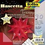 Folia Bascetta-Stern Bastelset, Transparentpapier 115g/m&sup2;, rot 15 x 15cm