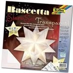 Folia Bascetta-Stern Bastelset, Transparentpapier 115g/m&sup2;, weiss 30 x 30cm