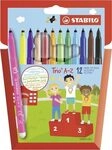 STABILO 378/1-12-01 Filzstift - STABILO Trio A-Z - 12er Pack - mit 12 verschiedenen
