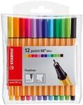 Fineliner - STABILO point 88 Mini - 12er Pack - mit 12 verschiedenen Farben