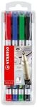 Permanent-Marker - STABILO Write-4-all - superfein - 4er Pack - blau, rot, gr&uuml;n,