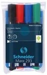 Schneider 129394 Boardmarker Maxx 293 sortiert Etui 4 St&uuml;ck