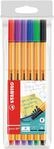 STABILO 88/6 Fineliner - STABILO point 88 - 6er Pack - mit 6 verschiedenen Farben