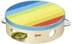 GOKI 61920 Tamburin mit Schellen H= 4,5 cm, &Oslash;= 14,5 cm, Holz