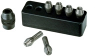 PROXXON 4528940 MICROMOT-Stahlspannzangen, 6 St&uuml;ck von 1 bis 3,2 mm, mit Halter
