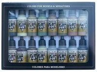 VALLEJO 071180 Farb-Set, Alliierte Farben, WWII, 16 x 17 ml